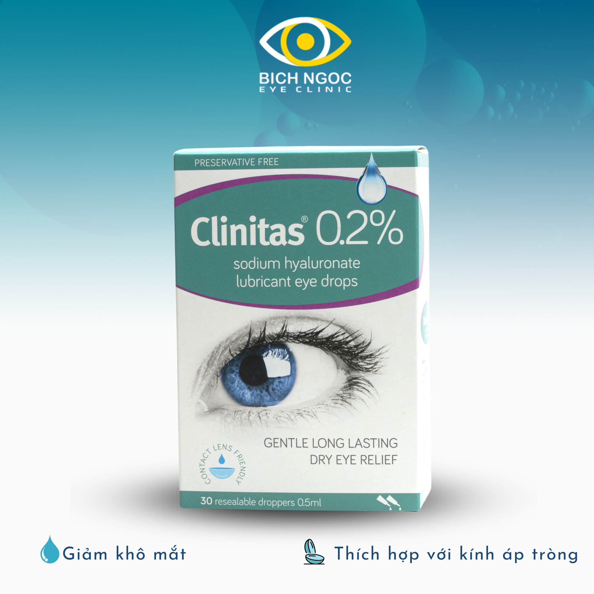 nước mắt nhân tạo clinitas 0.2 sp2